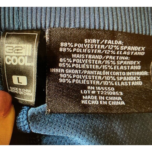 32 Degree Cool Skort Shorts Skirt Sz Large Deep Turquoise Blue + Stretch Pockets - Picture 11 of 11